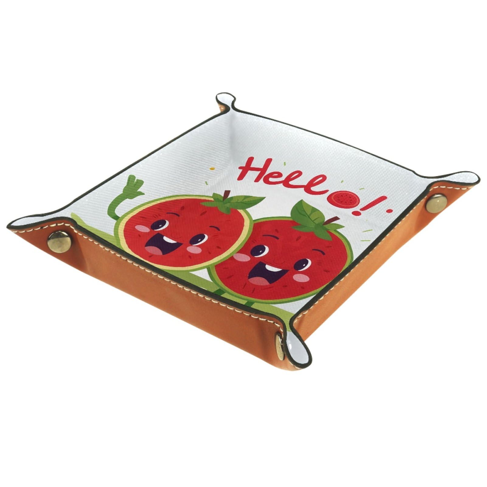VAPOKF Watermelons Portable Folding Dice Rolling Tray, Microfiber Leather Dice Holder for Dice Games Like RPG, DND and Other Table Games