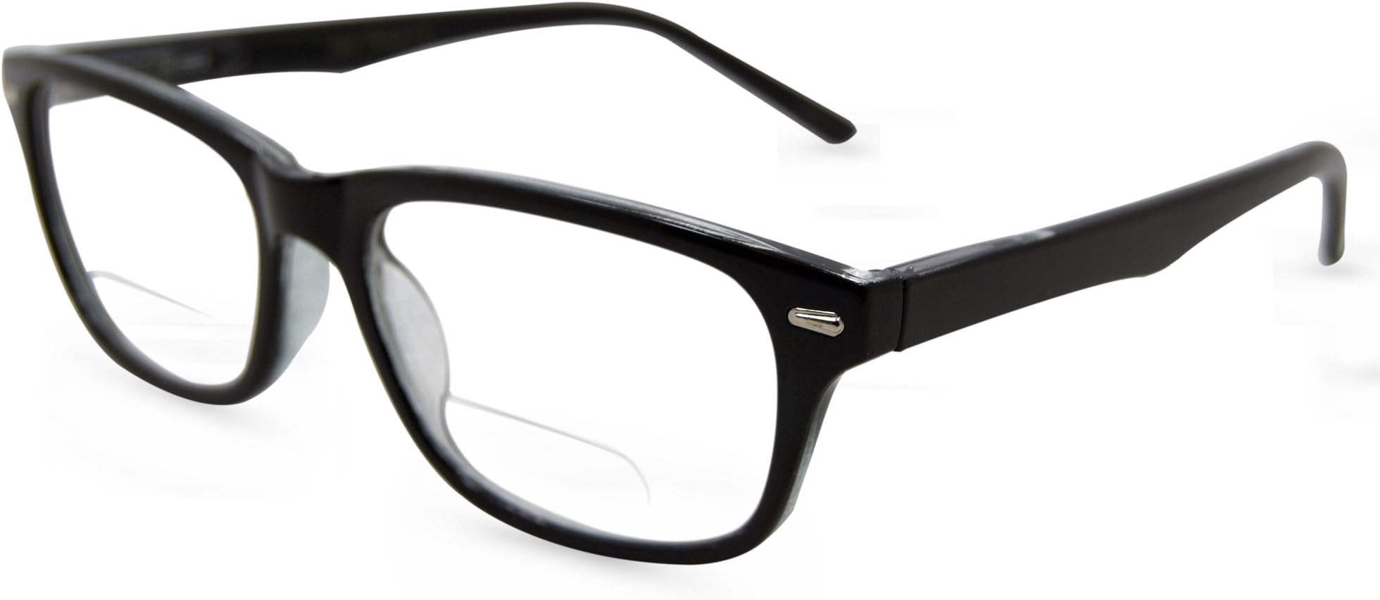 In Style Eyes Seymore Retro Bifocal Cheaters Reading Glasses - Full-Rimmed Classic Oval Acetate Frame - Non-Progressive Lens - Black - 3.75x