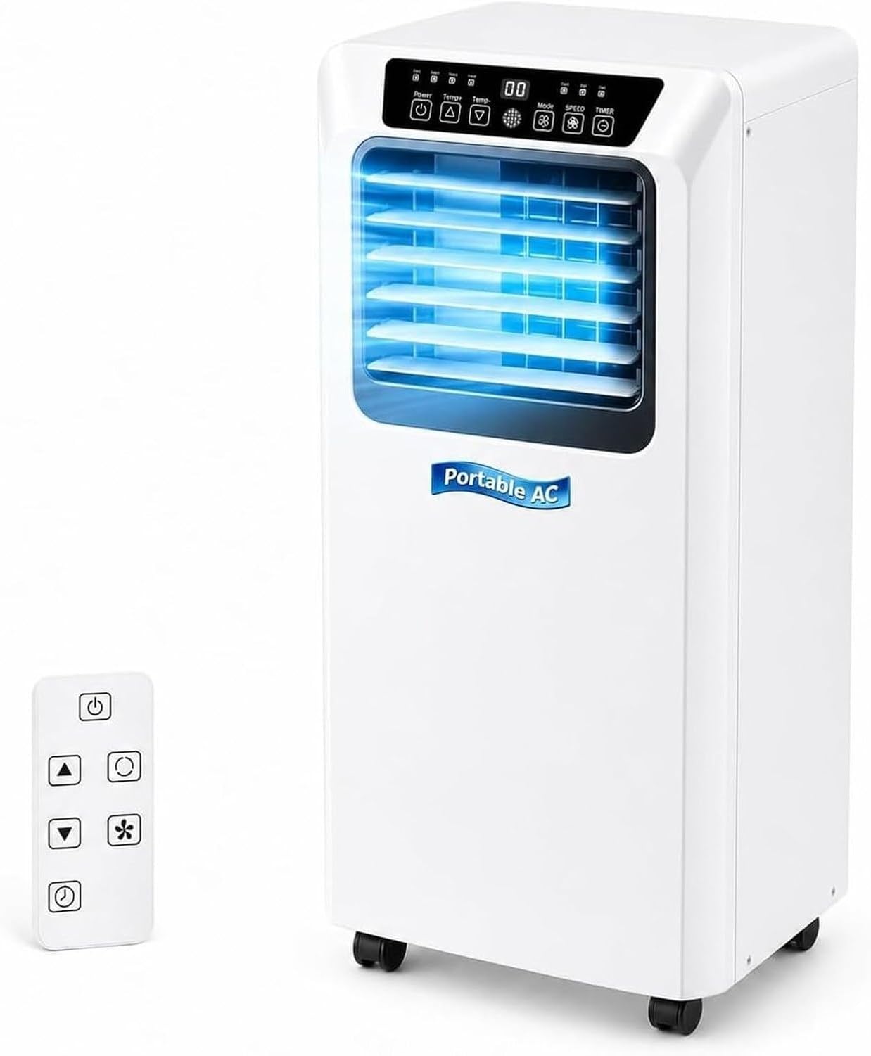 Condizionatore Portatile 9000 BTU Raffredda 20 m² con Deumidificatore e Ventola, Telecomando Timer modalità Notte Funziona Fino a 7000 BTU, (7000btu), (7000BTU)