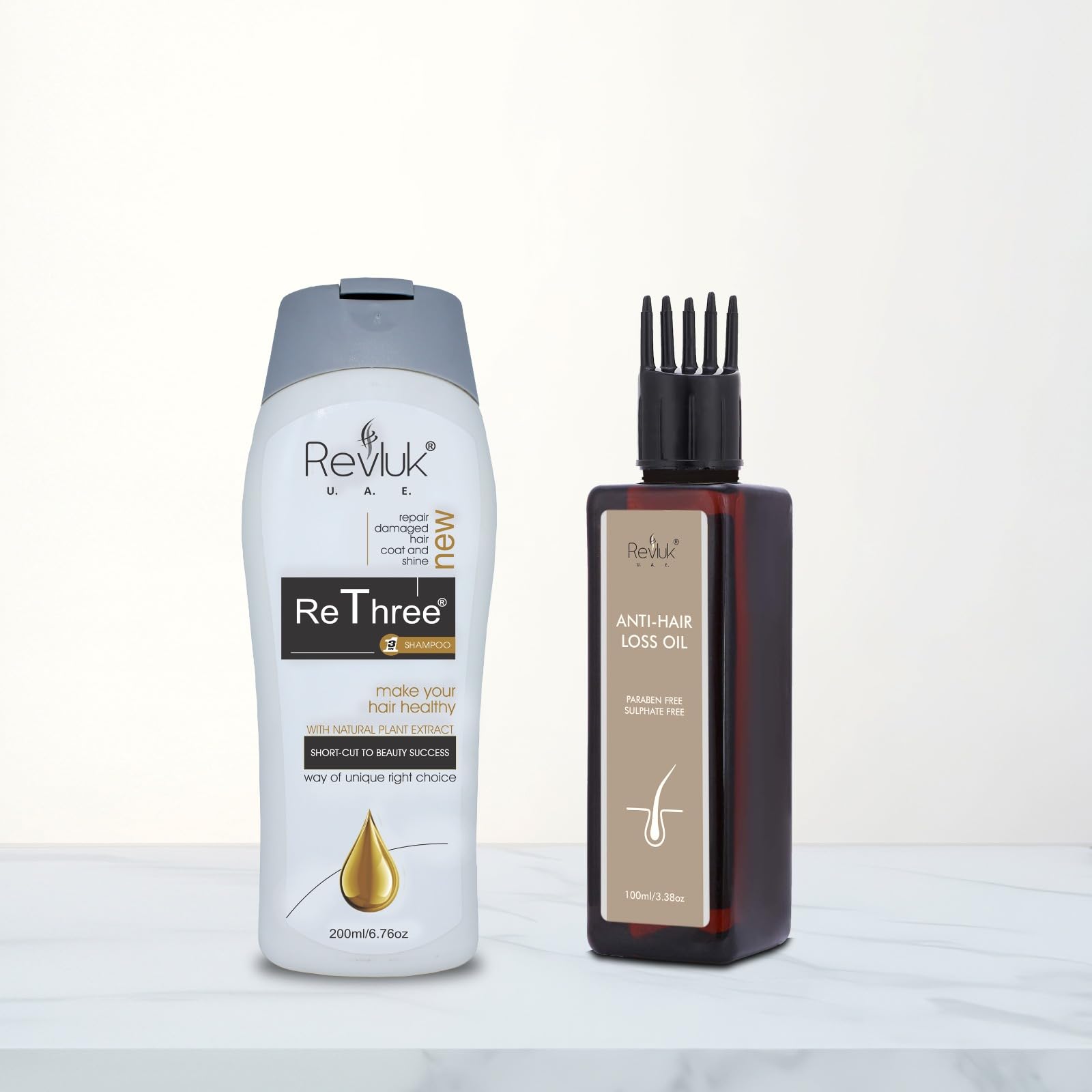 Revluk Rethree Shampoo & Anti Hair Loss Oil Combo Pack | Hair Fall Control | Strengthens Roots, Promotes Hair Growth | Natural Ingredients | Sulfate & Paraben Free | 2-in-1 Hair Care Solution –200ml + 100ml-image-18