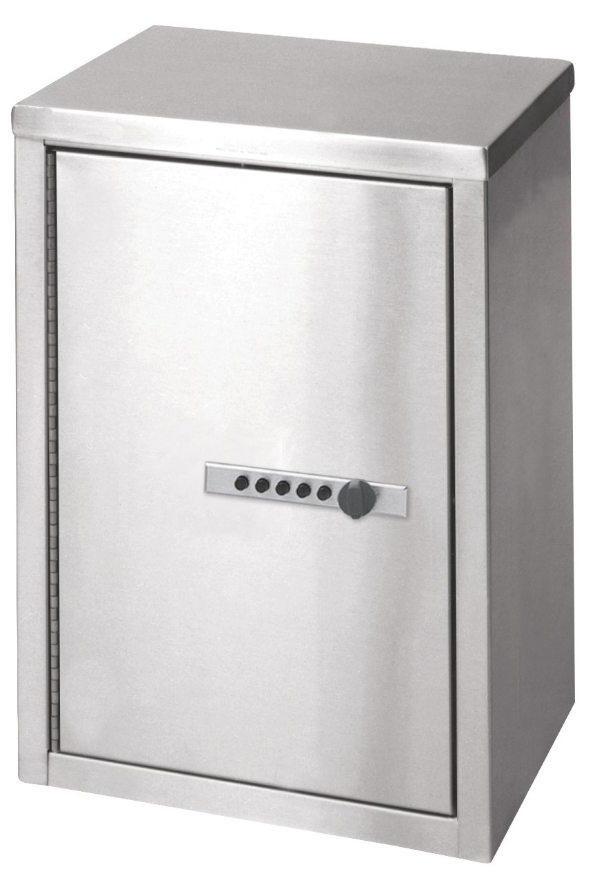 Double Door Stainless Steel Narcotic Cabinet with Combo Lock (15"H X 11"W X 8"D)