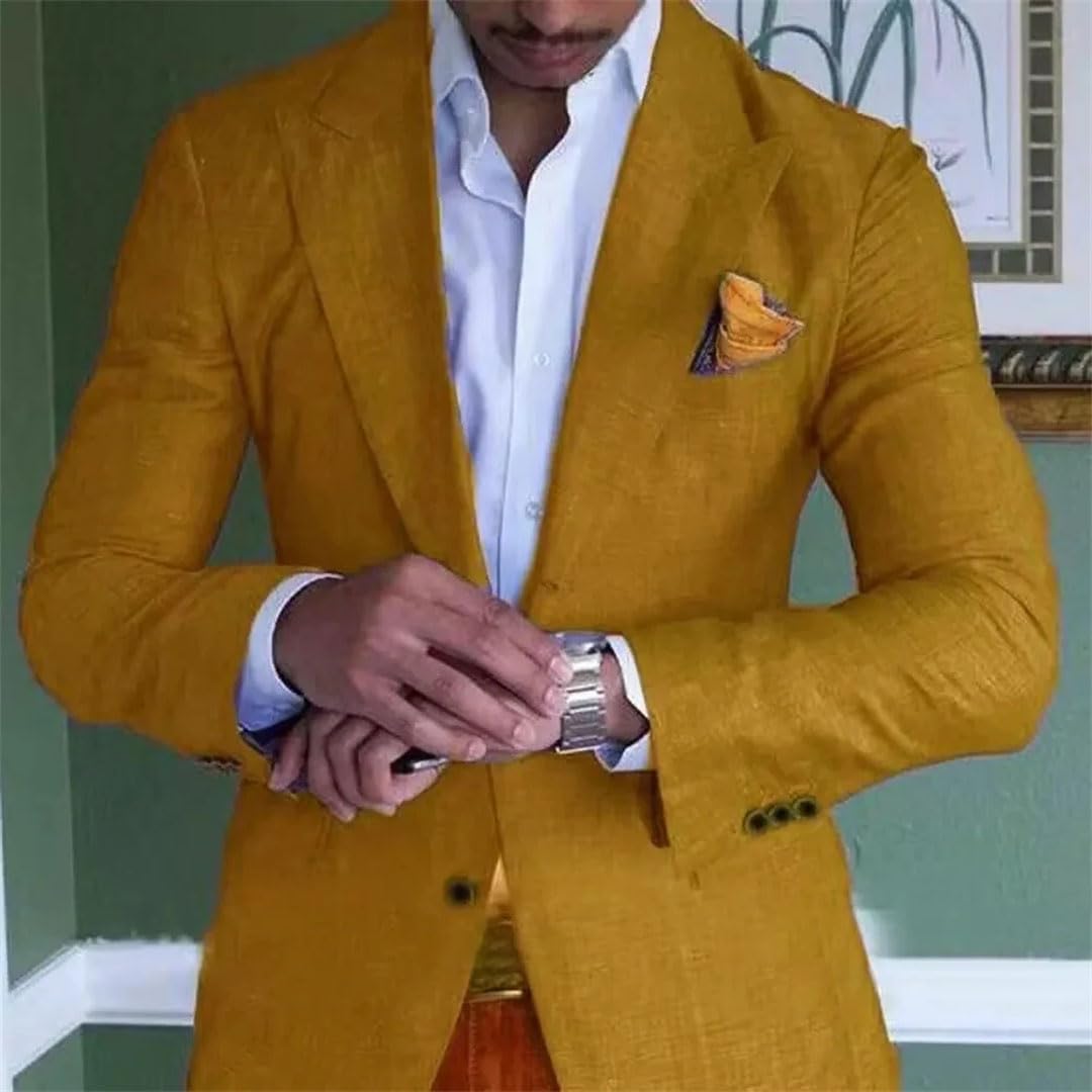 Costume 2 pièces pour homme - Pour la plage, le mariage, le marié, le meilleur homme, coupe ajustée, blazer uniquement