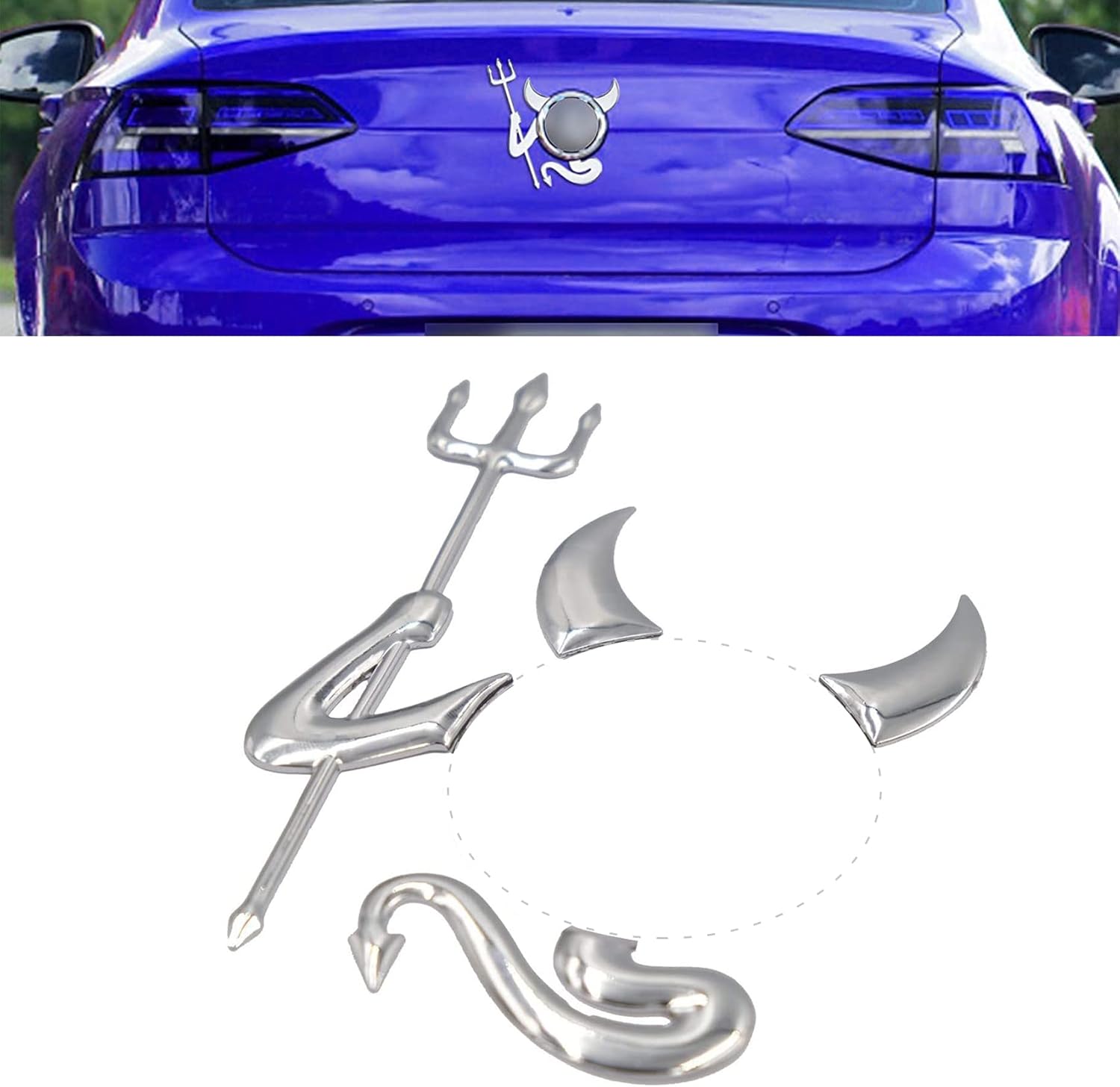 3D Auto Car Emblem, Devil Style Demon Car Sticker, Auto Car Emblem Decal Decoration