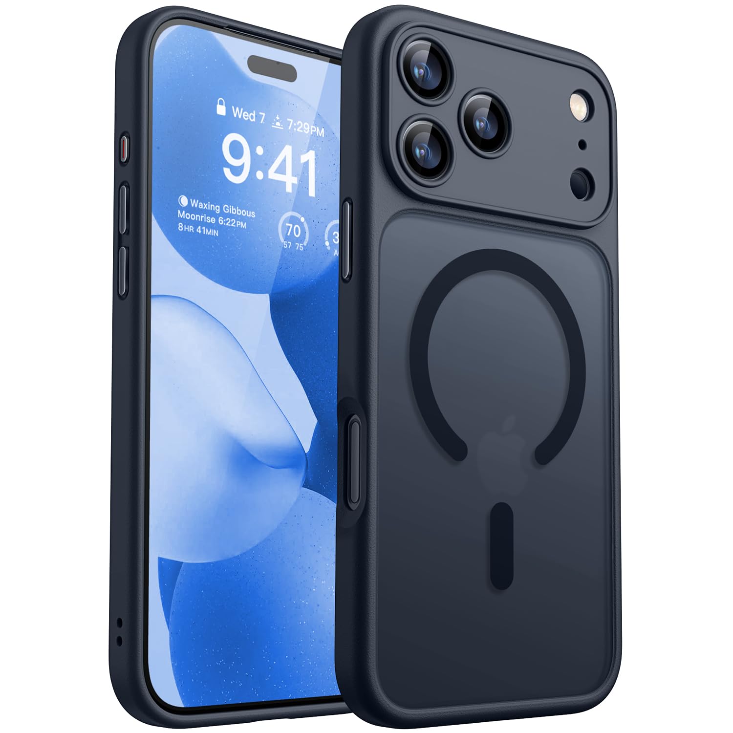 CANSHN Cover Magnetica per iPhone 17 Pro Max(6,9 Pollici), Compatibile con MagSafe, [Protezione Completa Della Fotocamera], Custodia Traslucida Opaca Protettiva Sottile Antiurto,Nero