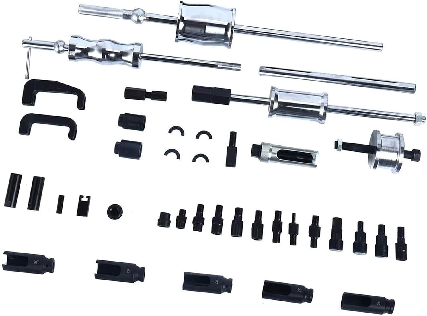 40Pcs Common Rail Diesel Injector Extractor Puller Set Injection Tool Kit,Slide Hammer Puller Adaptor Injector Puller Set