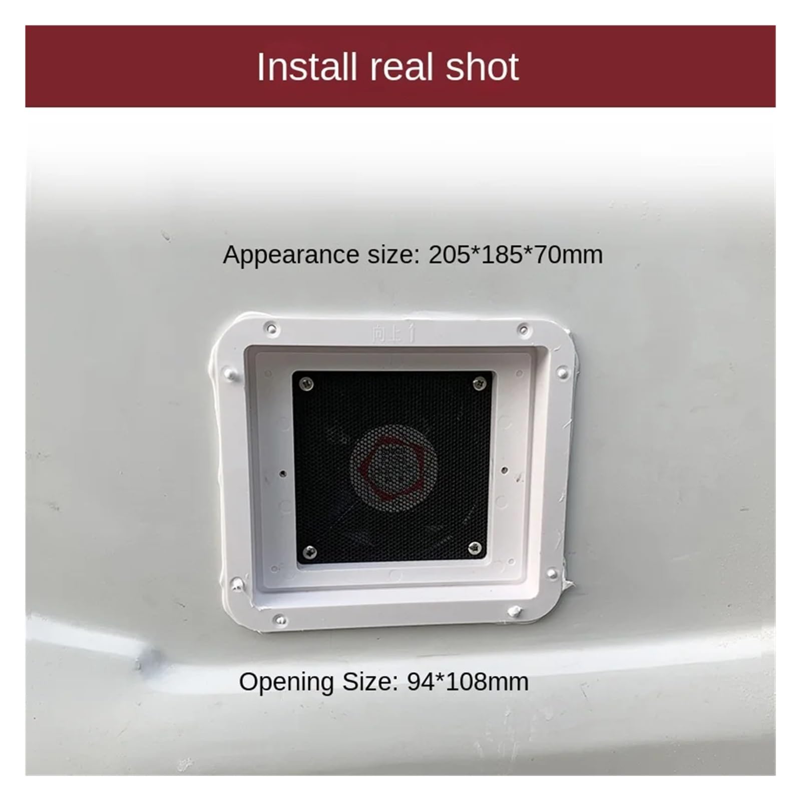 12V 4W Kühlschrank Vent Mit Lüfter for RV Anhänger Caravan Seite Air Starke Wind Auspuff Automobil Zubehör Auto Styling Camper | White Strong winds