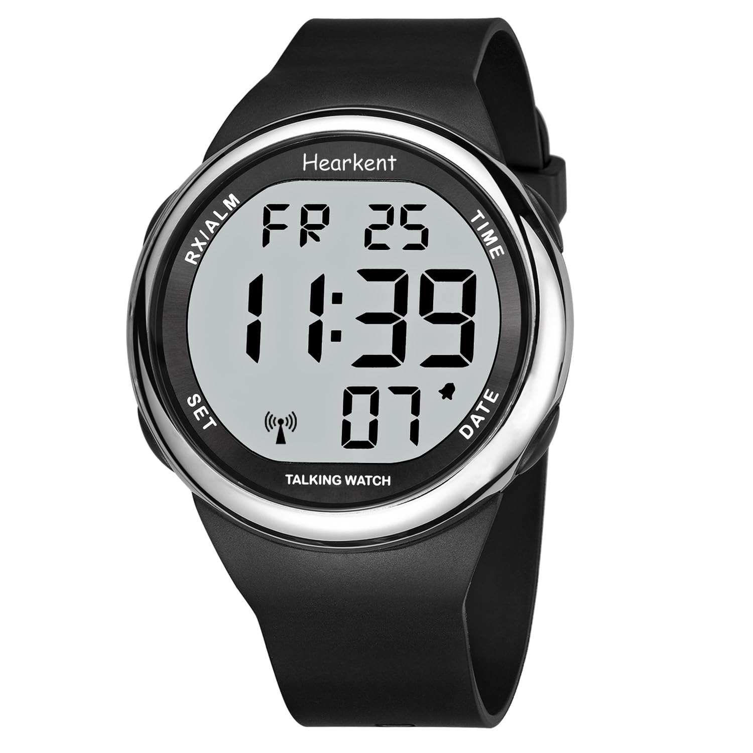 Hearkent Orologio parlante per non vedenti e anziani, orologio vocale francese per ciechi con grande schermo LCD