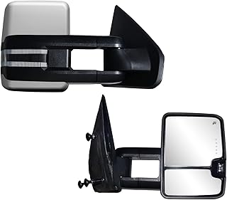 Towing Mirrors Compatible with Ford F150 2004 2005 2006 2007 2008 2009 2010 2011 2012 2013 2014 Power Heated with LED Signal and Puddle Light Tow Mirrors Pickup Truck Tow Mirrors Pair set Chrome
