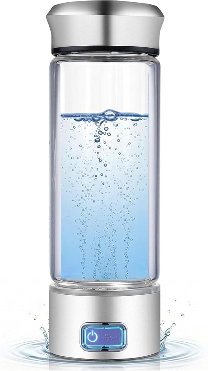 LevelUpWay Hydrogen Water Bottle - Advanced SPE/PEM Technology, Premium Borosilicate Glass, Made for Daily Hydration