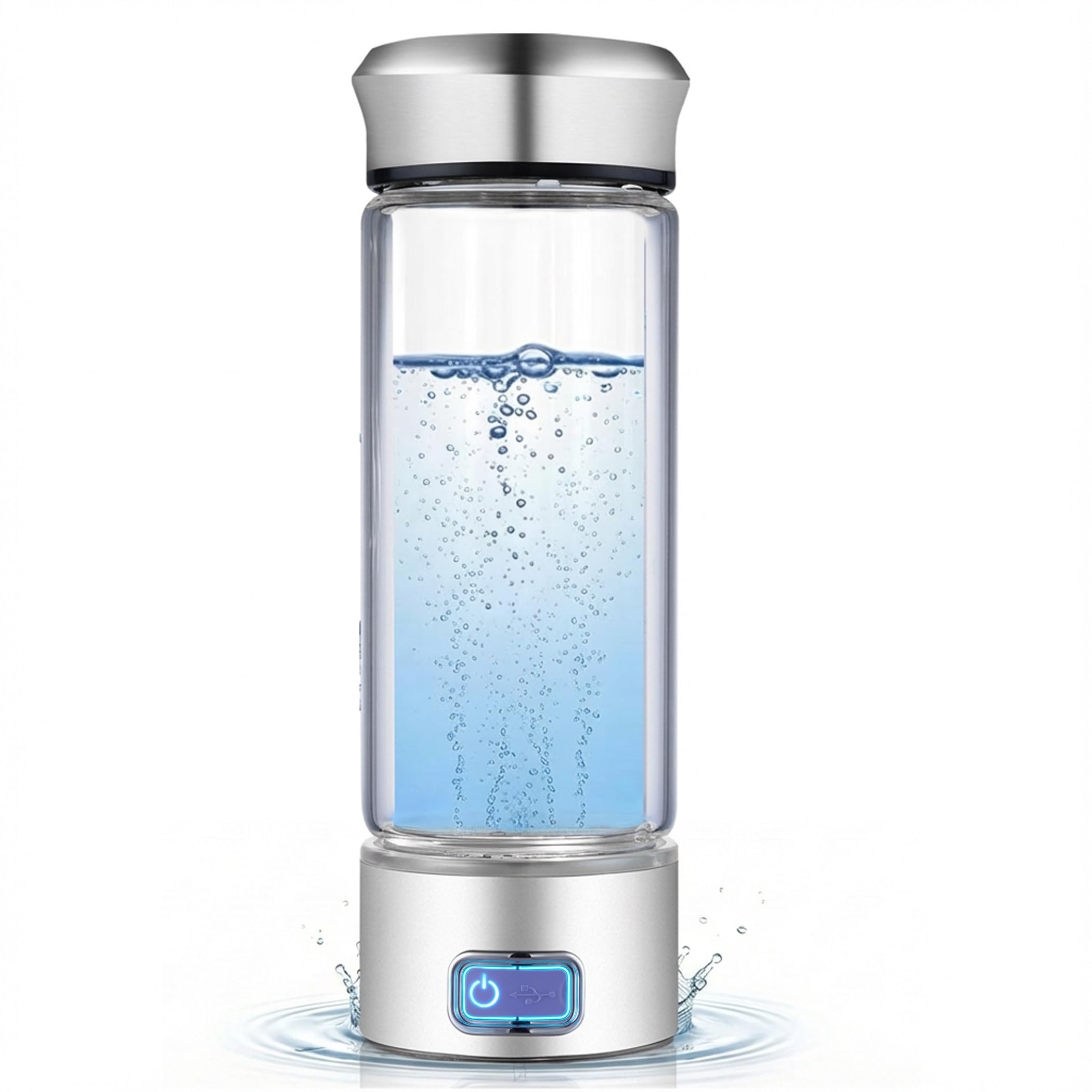 LevelUpWay - Glass Hydrogen Generator Water Bottle SPE PEM Technology Water Ionizer
