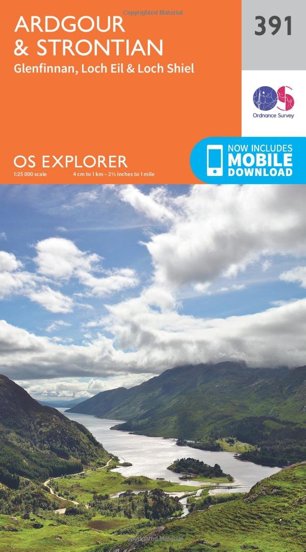 Ardgour & Strontian Map | Glenfinnan, Loch Eil & Loch Shiel | Ordnance Survey | OS Explorer Map 391 | Scotland | Walks | Hiking | Maps | Adventure