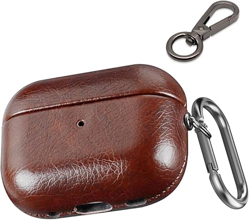Miniatura 6 de BEWZI - Funda de cuero para AirPods Pro de 2 generación, compatible con AirPods Pro 2, marrón oscuro, uso diario, deportes, viajes