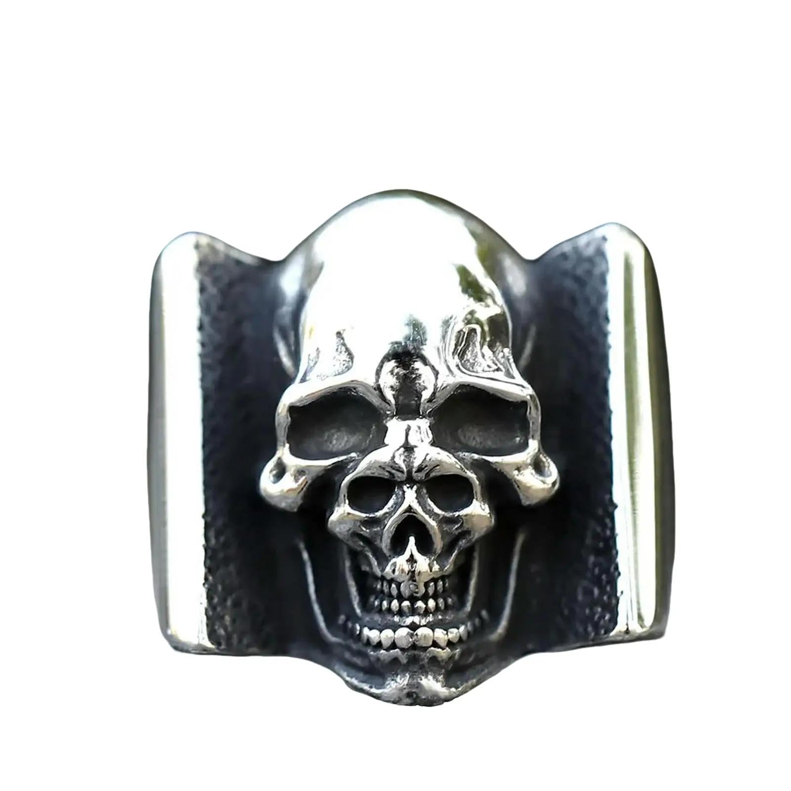 New Men's Rings Cool Skull Horn Ring For Men Heavy Punk Goth Hip Hop Jewelry Gifts Vintage