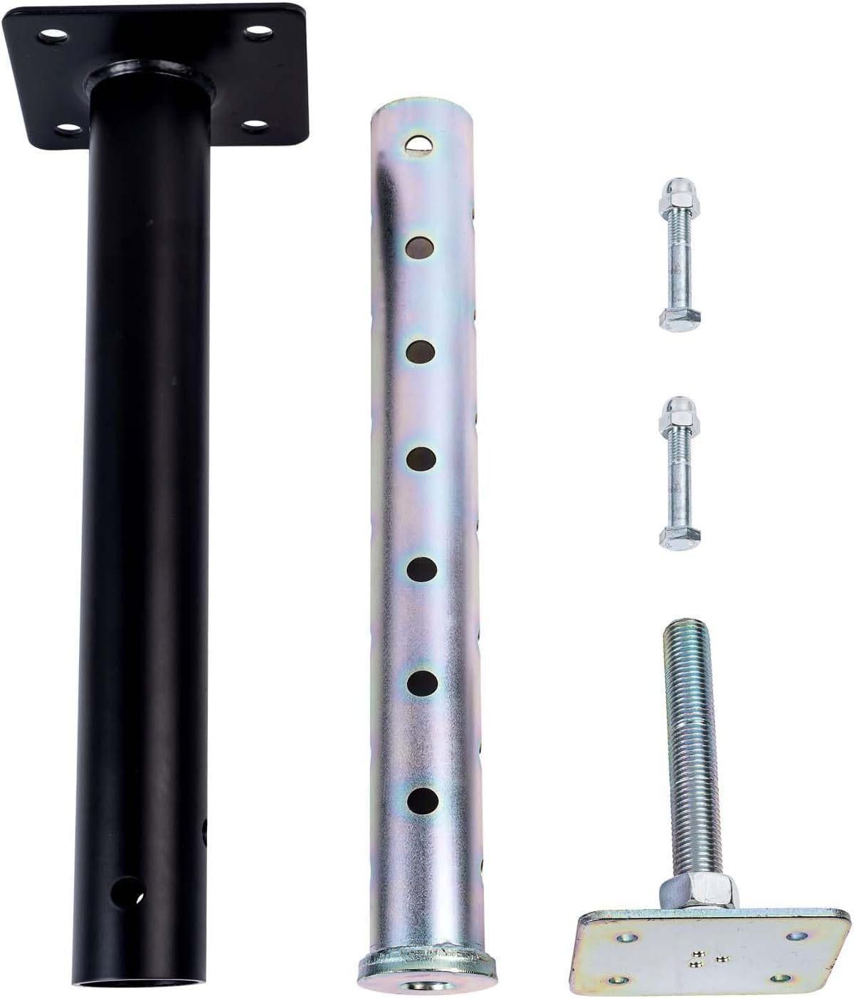 Soporte para postes de 15 a 23 cm, altura ajustable, 4 unidades, báscula de casa, soporte recto (2 unidades, ajuste 50-84 cm)