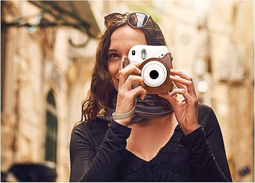 Miniatura 5 de Rieibi Funda de piel sintética Mini 7+, funda protectora para cámara instantánea Fujifilm Instax Mini 7+ con correa de hombro ajustable