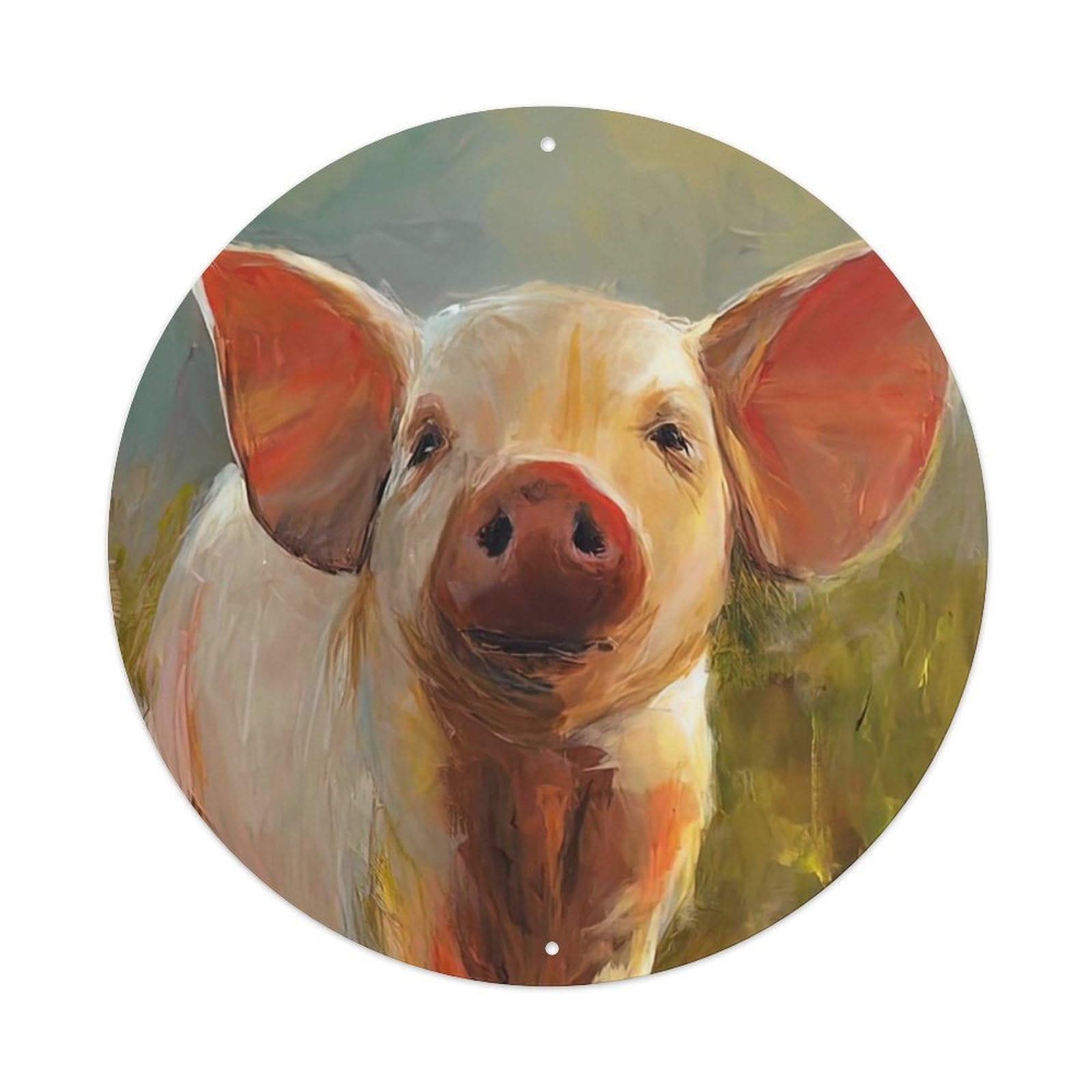 Animal Artwork Morning Pig Vintage Metal Tin Sign Plaque Wall Decor for Cafe, Club Bar, Office, Garden Metal Poster 8x8Inch