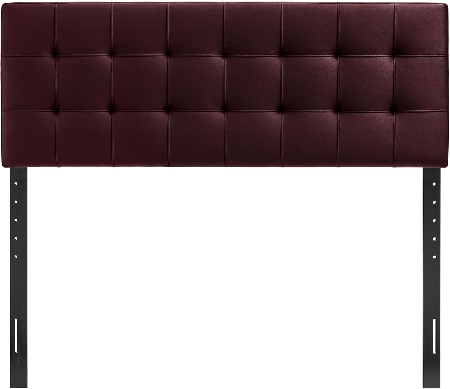 Modway Lily Performance Velvet King Size Headboard with Biscuit Tufting in Mulberry - Stain-Resistant Upholstery with Padded Design and 5 Height-Adjustable Mounts