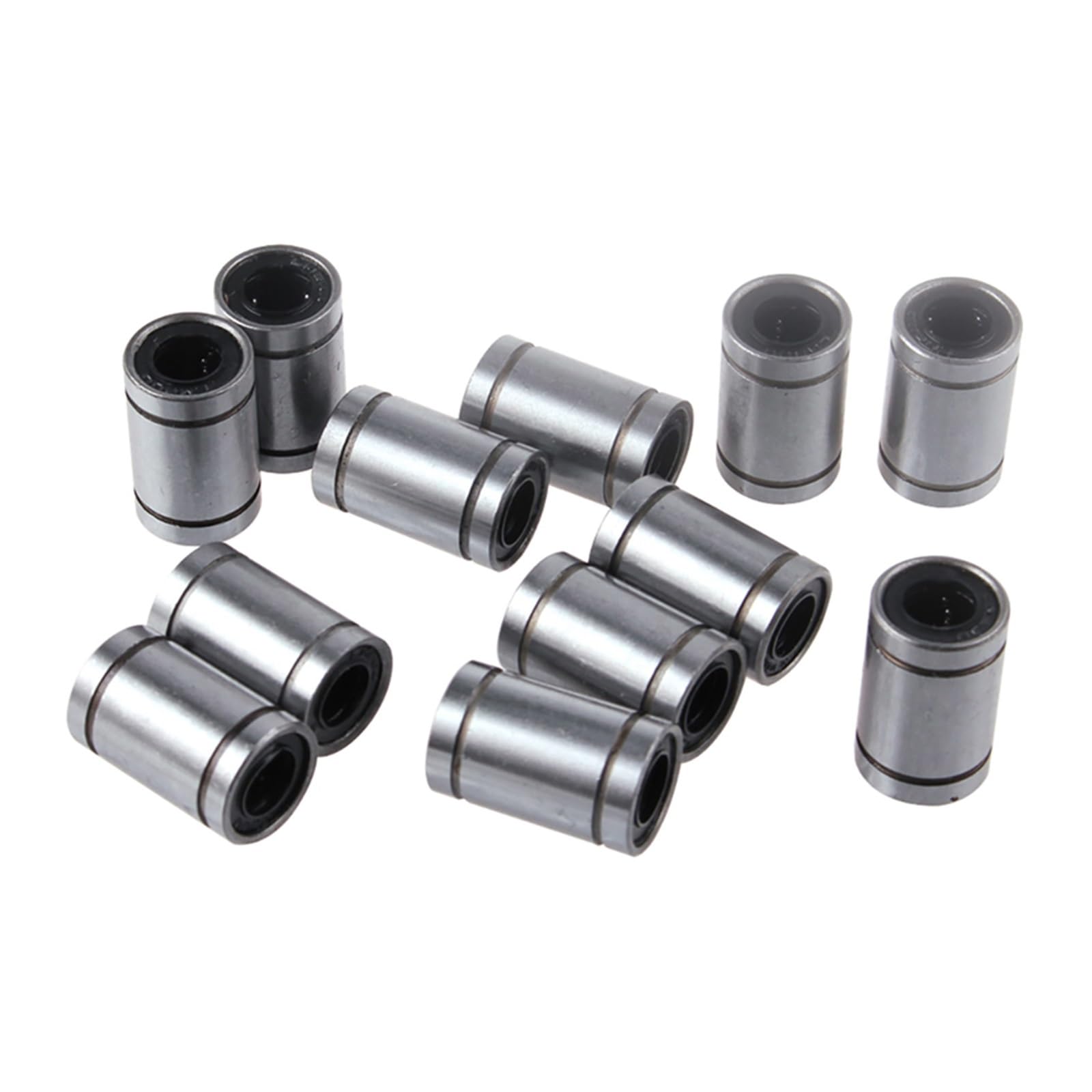 VSPPJYFG 12 PCS LM8UU LM6UU LM10UU LM16UU LM12UU Linear Bushing 8mm 3D Printer Parts Linear Rod Shaft Linear Bearing(LM8UU)