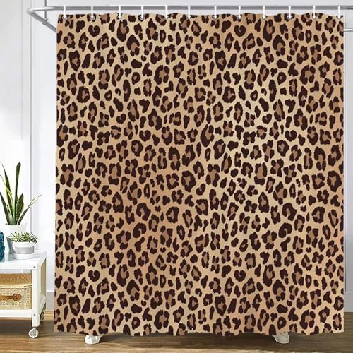 Rideau de douche imprimé léopard 220x180 cm en polyester imperméable - 2