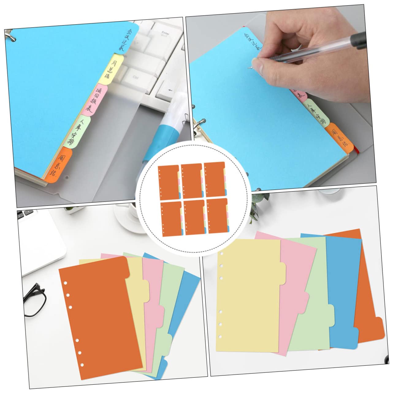 SHINEOFI 90pezzi Divisori Colorati Per Raccoglitori Con Linguette Di Kit Per Scuola e Ufficio Per Organizzare Note e Documenti Con Stile