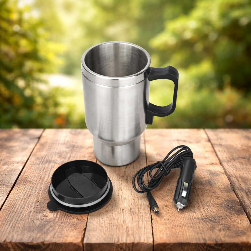 AATYA 12V Car Kettle - Stainless Steel Travel Coffee Mug, Heated Thermos, Car Water Heater, Tea & Coffee Maker, Travel Kettle for Hot Water, INSIDE PLASTIC BODY, PACK OF 1-image-31