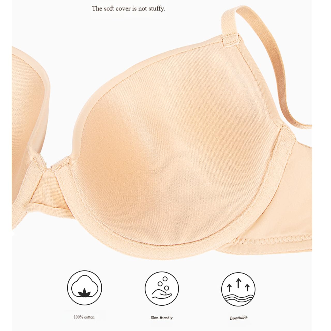 Reggiseno Donna Pacchetto di 3 Donne Underwired Reggiseni Corpo Make-up Biancheria Intima, Stretch Crop Top Gilet Comfort Bracelets Classici-bianco-80b