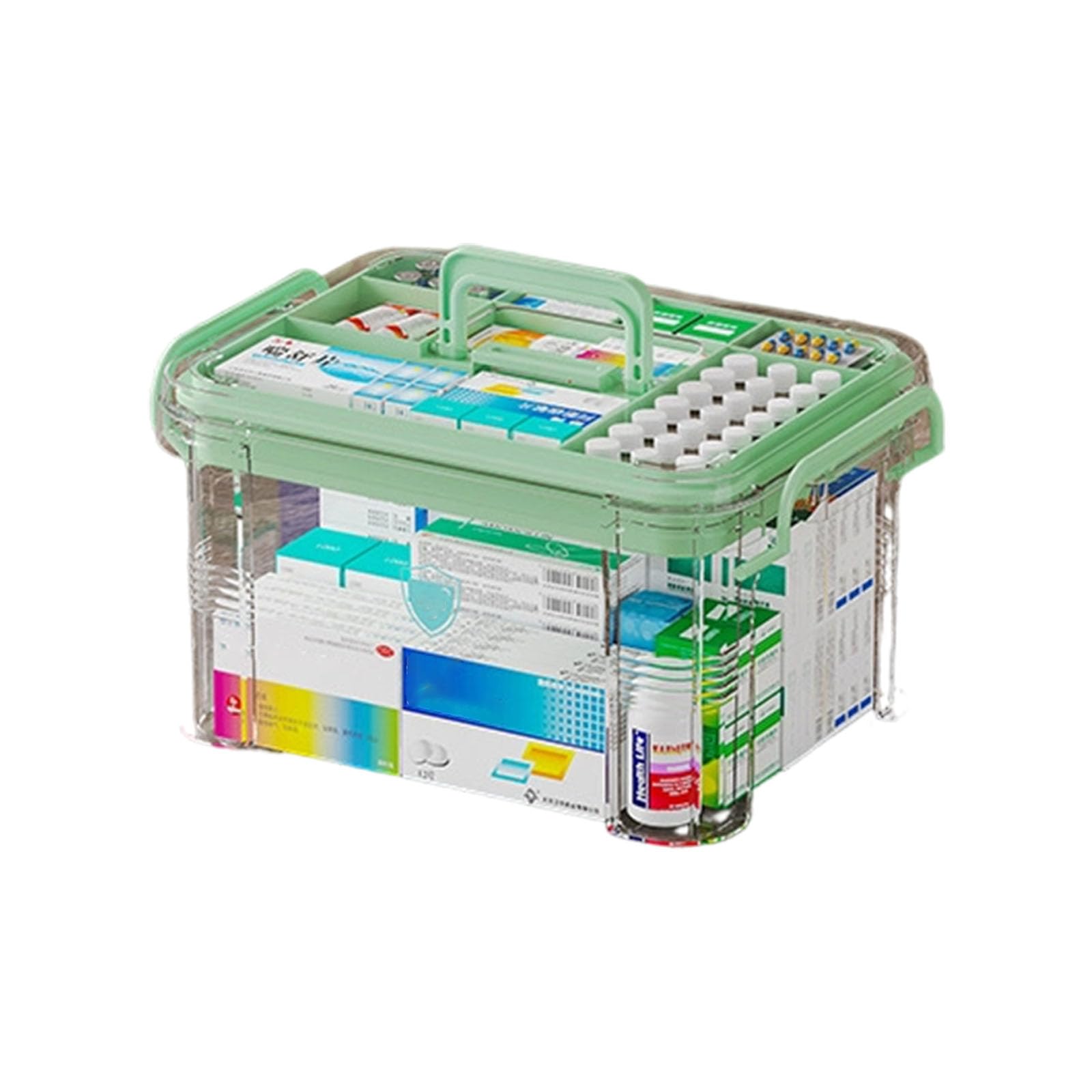 Limtula PP Medicines Organizers Clear Lid Multilayer Compartments Large Capacity Portable Box for Family Family Emergencys Medicines Organizers