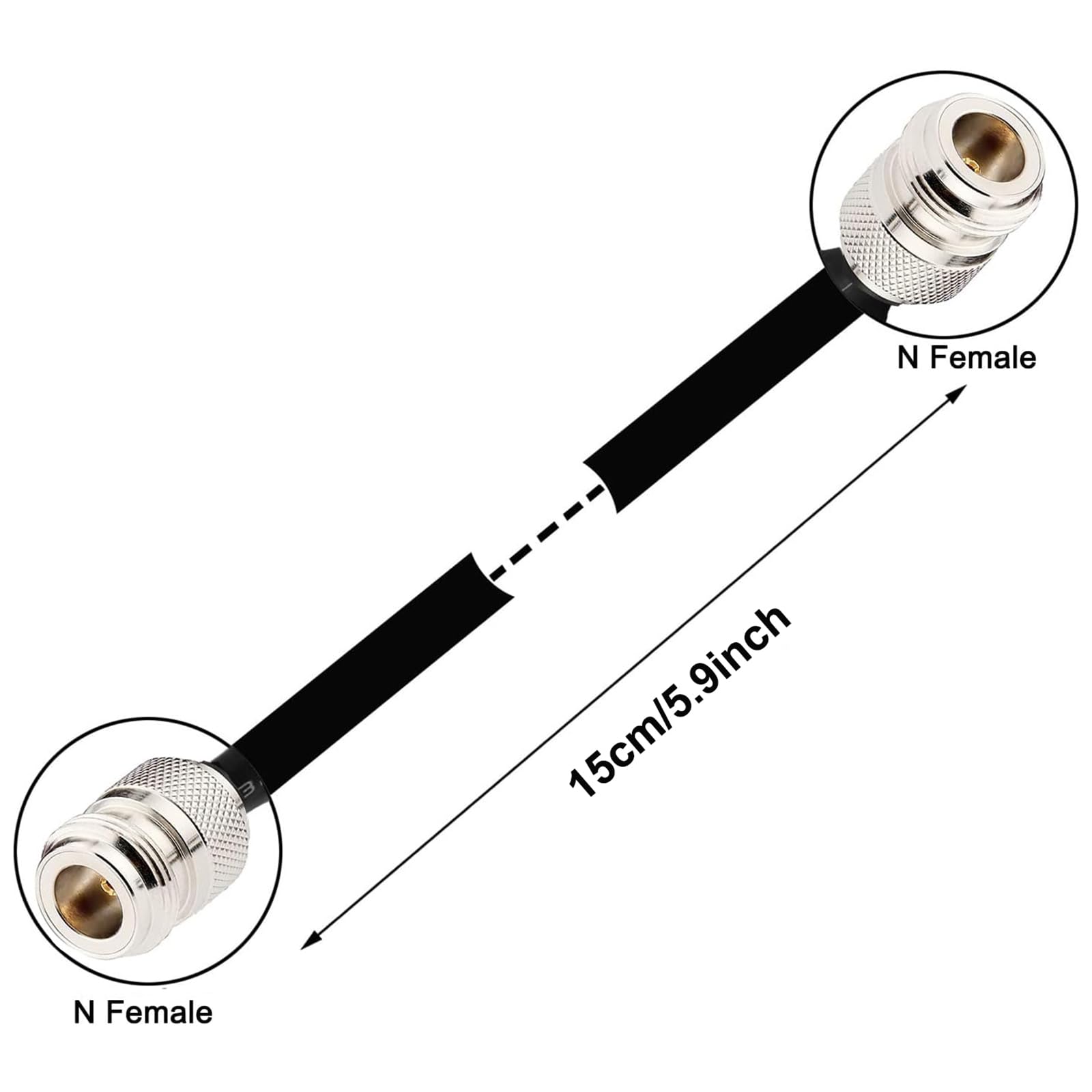 eifagur 2PCS Door/Window Pass Through Flat Coaxial Cable 50 Ohm SO239 UHF Female to UHF Female Pigtail Cable