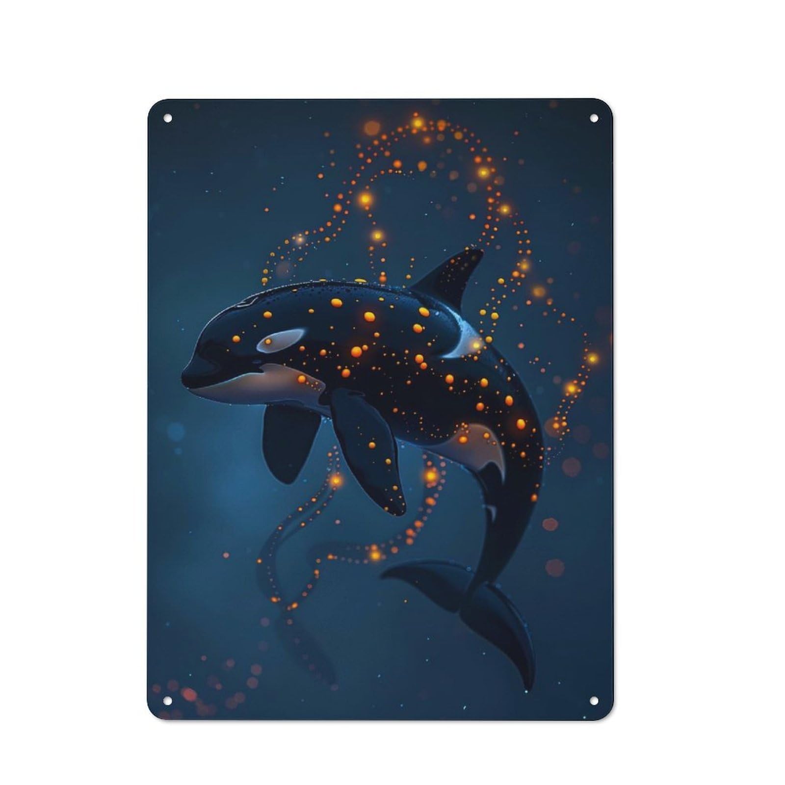 Junmoney Magical Orca Whale Killer Vintage Tin Sign 40X30cm With For Living Room Or Hallway, For Living Room Decor Lovers