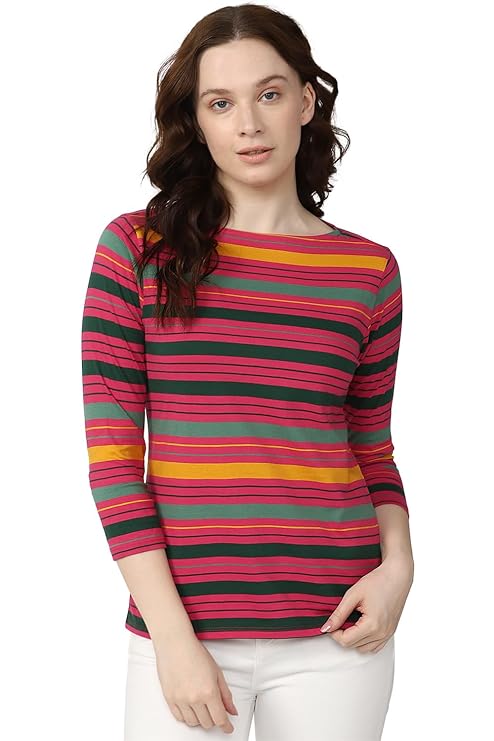 Van Heusen Women’s Cotton Regular Fit T-Shirt – Pink