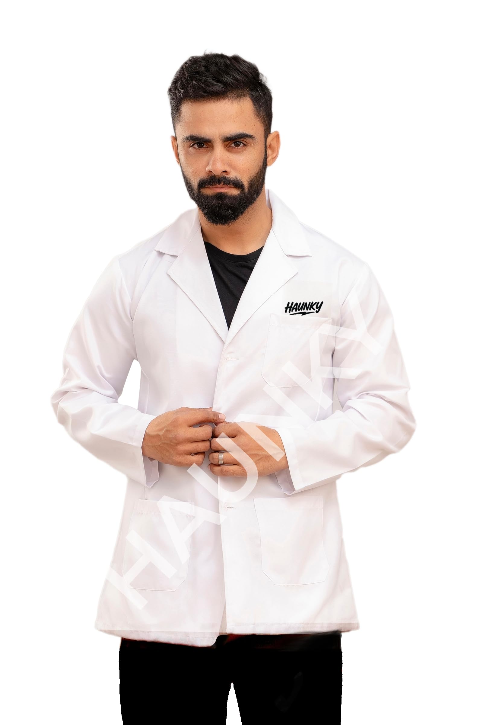 Presents Unisex Poly-Cotton Full Sleeves Lab Coat Wrinkle Resistance Doctor Apron Student Coat With Three Pockets(Pack Of 1).-picture-35