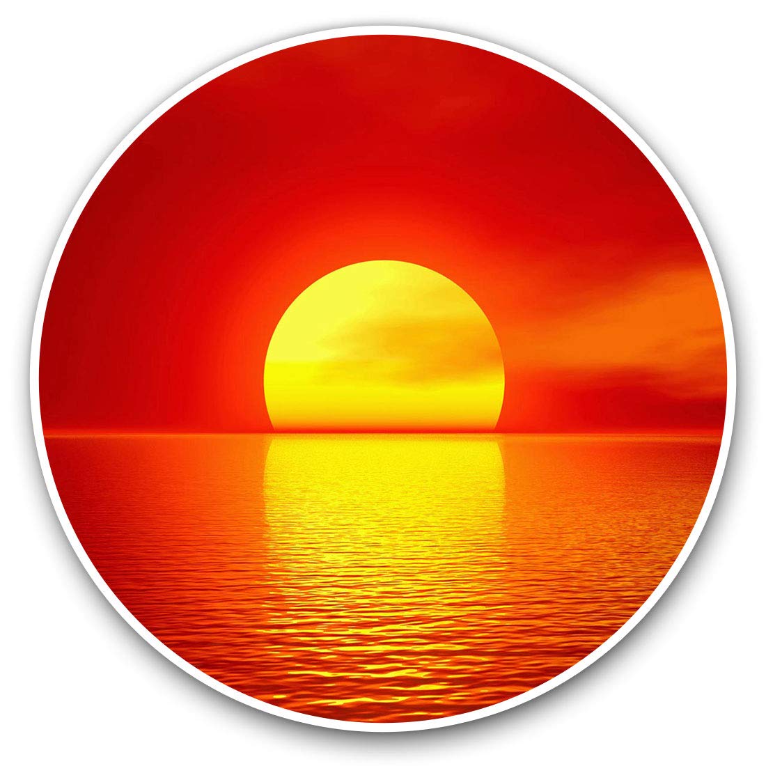 Destination Vinyl Ltd Red Sky Sun Sunset Sunrise 13077 Vinyl Stickers (Set Of 2) 30Cm