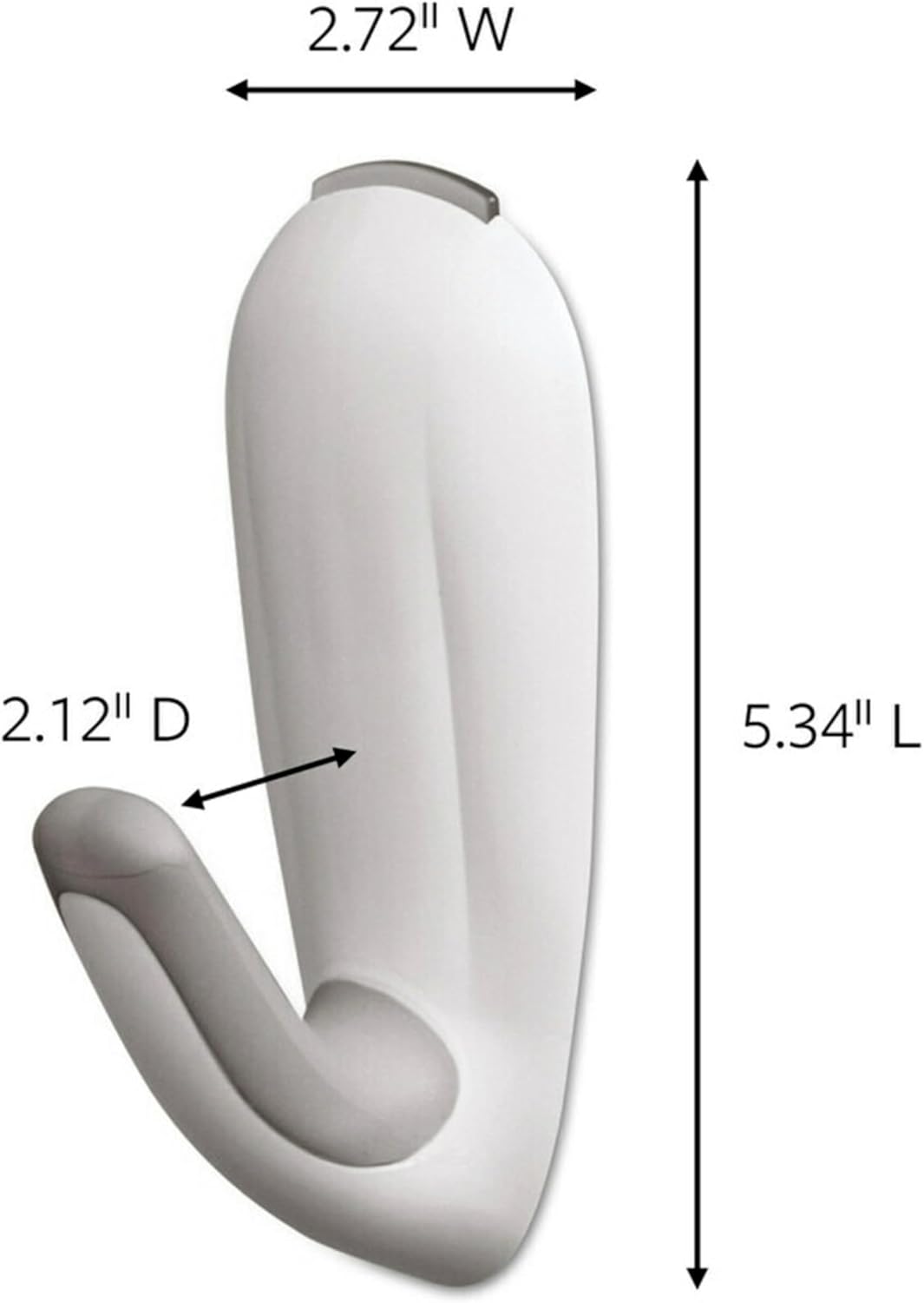Command Bathroom Hook with Water-Resistant Strips, 1-Hook, 2-Strips, Organize Damage-Free