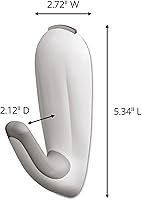 Vista 2 de Command Bathroom Hook with Water-Resistant Strips, 1-Hook, 2-Strips, Organize Damage-Free Blanco