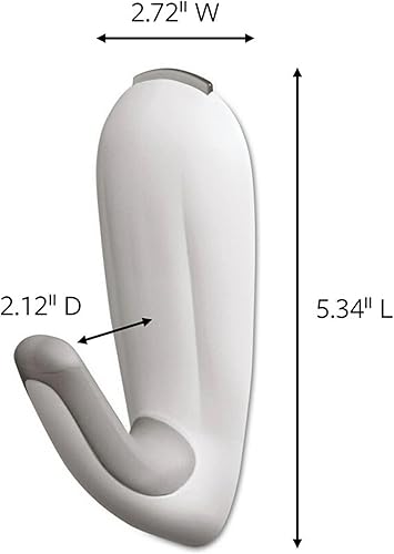 Miniatura 2 de Command Bathroom Hook with Water-Resistant Strips, 1-Hook, 2-Strips, Organize Damage-Free Blanco