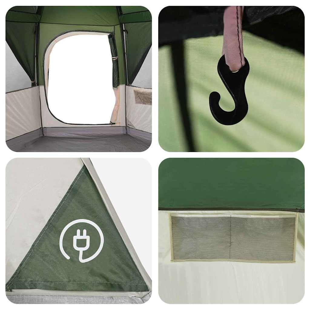 Zelt für Personen Grün, x x, mit abnehmbarem Regenfly, Belüftungsfenstern, E-Port, Moskitonetz, Winddicht und wasserdicht, ideal für Camping, Trekking, Strand, Outdoor