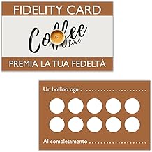 Loyalty Cards 10 Multipurpose Design Boxes for Bars, Restaurants and Coffee Shops, Fidelity Card Multipurpose Printed on 350 g Card Loyalty Your Customers (50 Pieces)