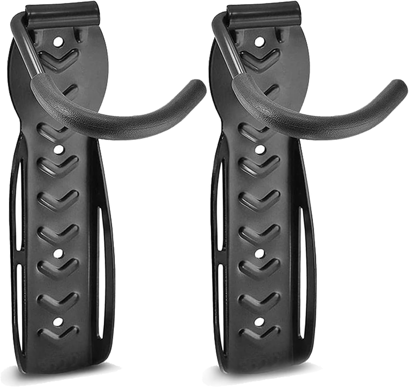 Bike Route 67Bike Rack Garage Wall Mount - Pack of 2 Adjustable Bicycles storage hook bike wall mounts Heavy Duty Hanger for Mountain Road Bikes with Tire Tray - 66lbs Strength, by