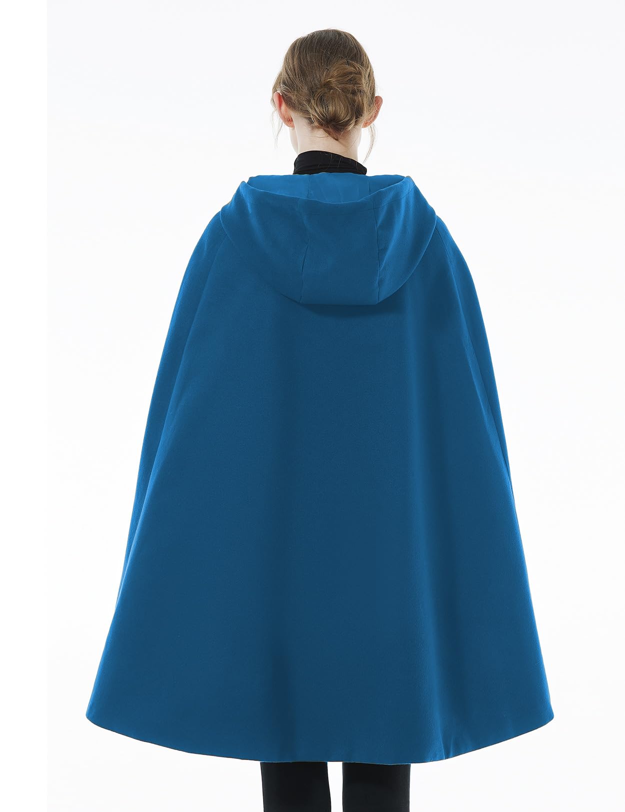 BEAUTELICATE Cape à Capuche Longue de Femme Mariage Mariée Manteau Poncho Courte Laine Chaude de Hiver Costume de Noël Halloween Médiévale Carnaval Deguisement