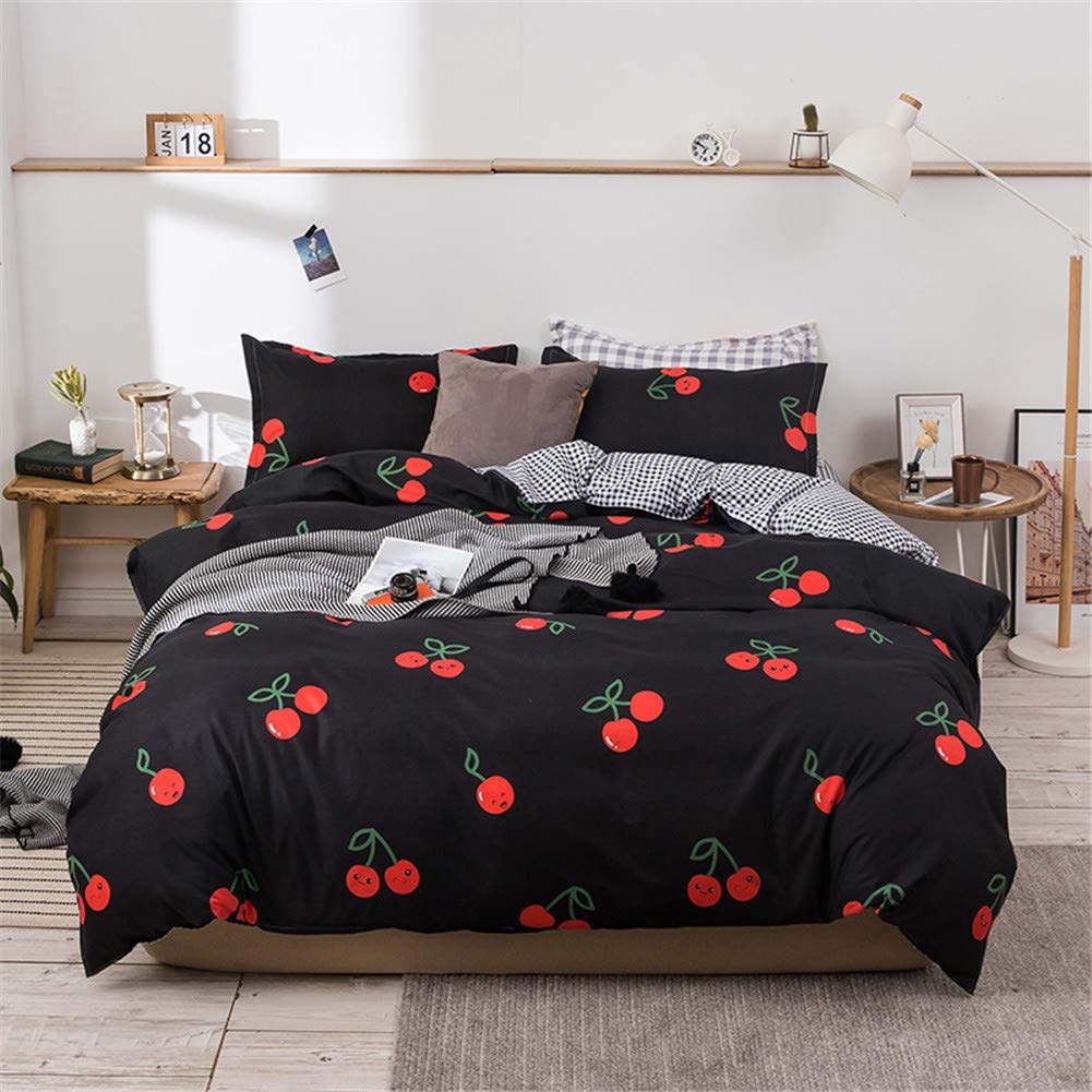 Parure de lit 180x220cm cerise rouge pour remplacer le linge de lit terne et rêche