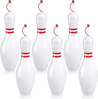 Funtery 6 Set Bowling Lovers Gifts for Men Women 25 oz Reusable Bowling Pin Plastic Water Bottles with Straws and Lids Spo...