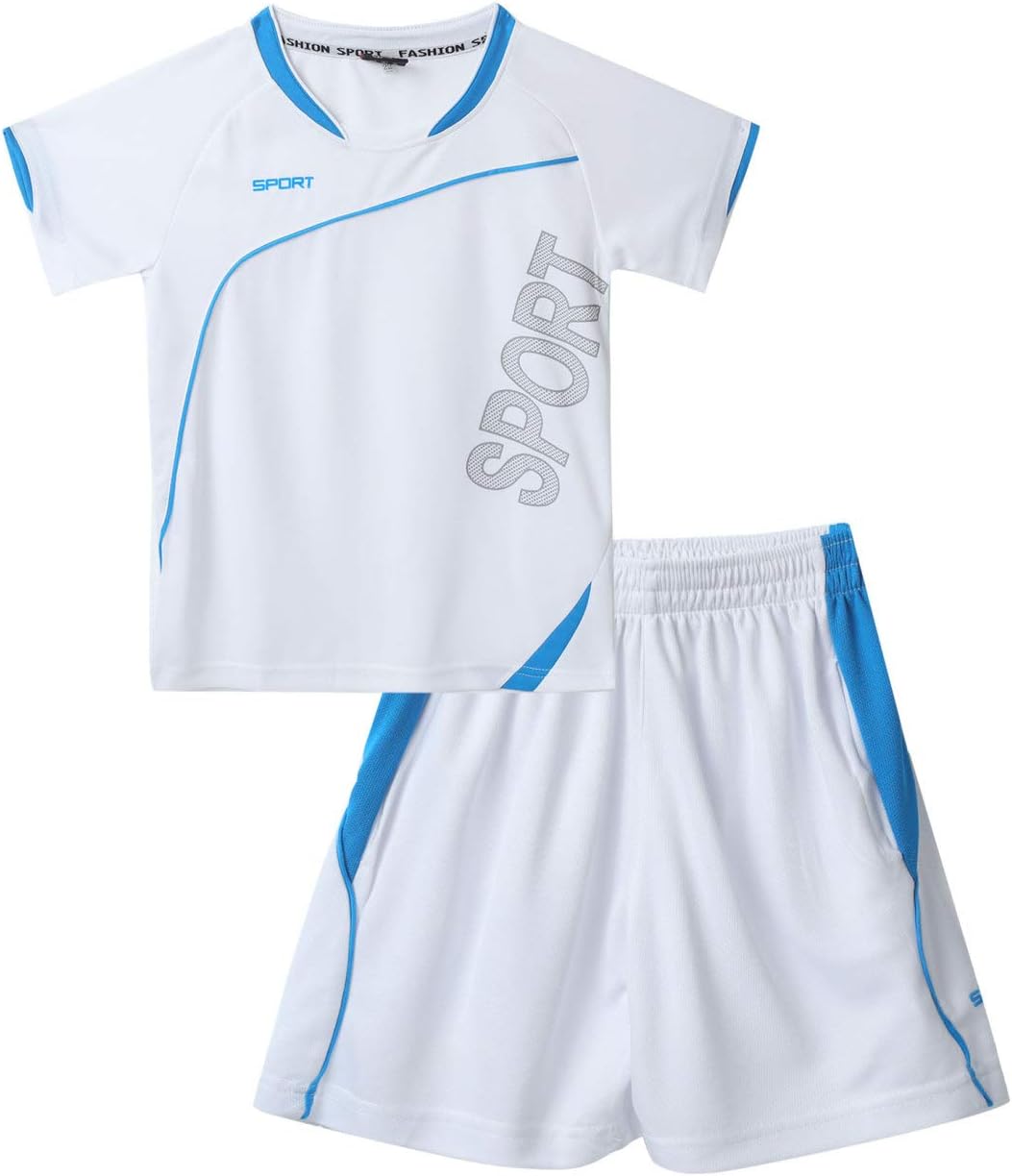 Boys Soccer Jerseys and Shorts Set Kids Quick Dry Sports Team Training Uniform Short Sleeves Sports Shirts Set