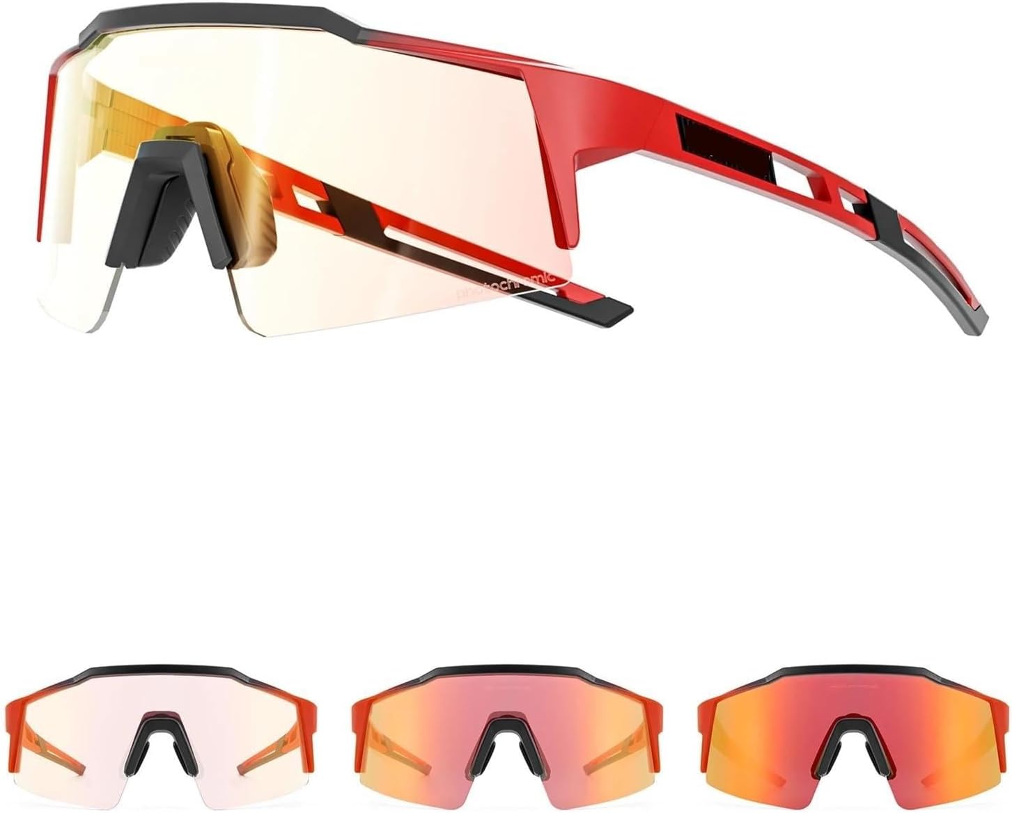 PETRELS Cycling sunglasses Photochromic Cycling Sunglasses Men Women Bike Glasses Riding Driving Mountain Bike Goggles Eyewear Sports(RE-1L-05)