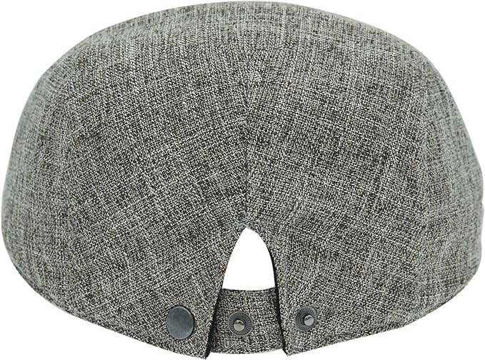 Image of Men's Cotton-Hemp Blend Newsboy Cap - Lightweight Summer Flat Cap for Driving & Outdoor Style