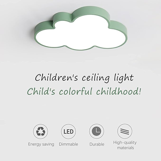 NZDY Kids Ceiling Light Shade, Cloud Ceiling Lamp, Led Dimmable Ceiling Lamp for Kids Room Baby Childrens Bedroom Flat Ceiling Light,Blue photo 3