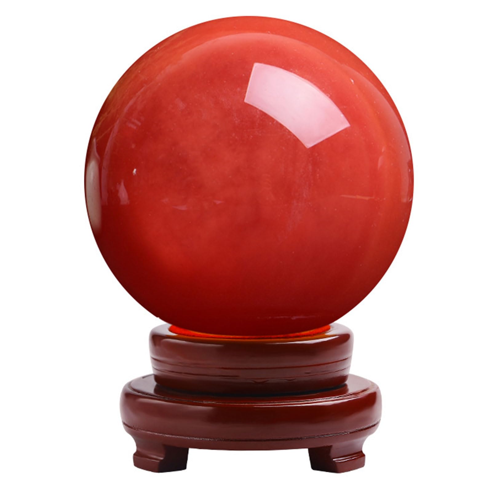 HHCTEBEC Red Obsidian Sphere with Stand, Protective Feng Shui Stone