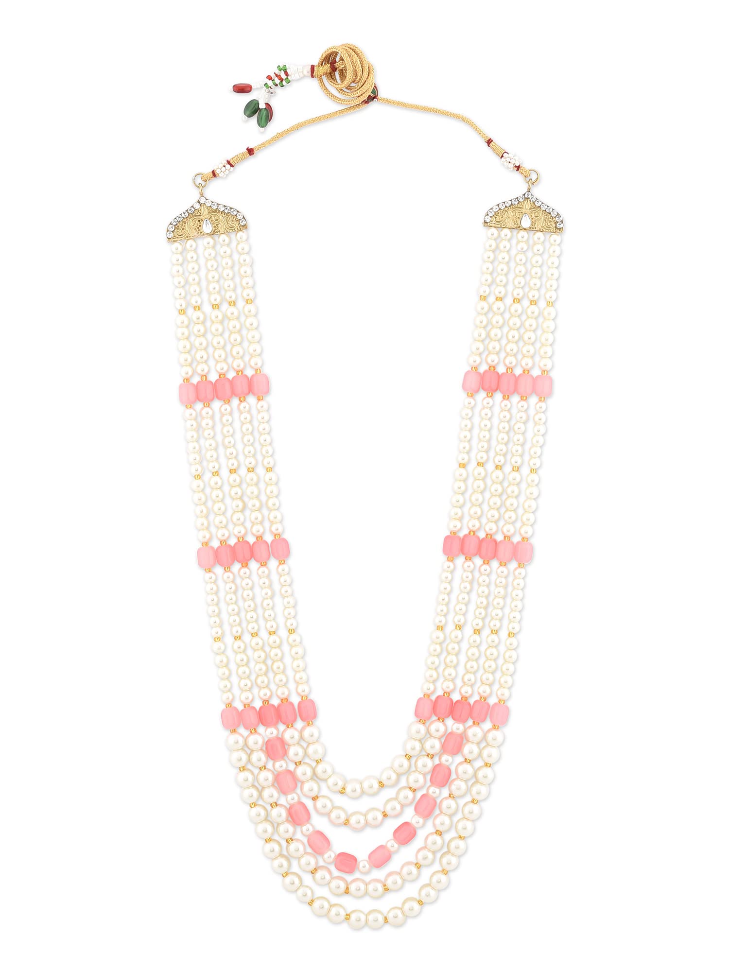 ZAVERI PEARLS Pink Beaded Multilayered Long Traditional Necklace For Women-ZPFK12197 (B09RG7TN9Q) Amazon Price History, Amazon Price Tracker