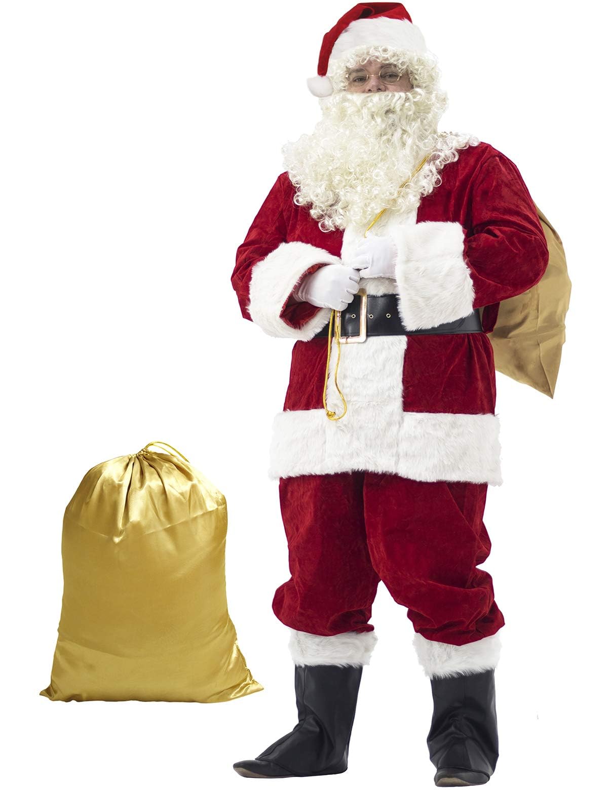 Vestito Babbo Natale Uomo Professionale Costume Babbo Natale Adulti - 10 Pezzi Completo, Uomo, Rosso, Per Feste Di Natale Saint Barth Costume Funidelia Online Shop
