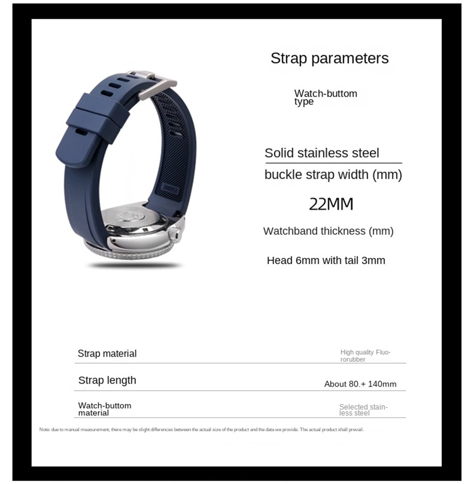 pour l'eau d'ormeau SRPA21J1 SRPC25J1 SRP777J1 Bracelet en Caoutchouc fluoré Bracelet de Montre mâle Cola Anneau Bracelet Homme 22mm