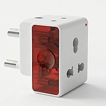 UNIGEN 3 Pin Multiplug Travel Adapter with Universal Socket | 2 & 3 Pin Support | 16A Heavy Duty Power Plug for Home, Office & Travel | Compact Portable Travel Adapter with Surge Protection (White)